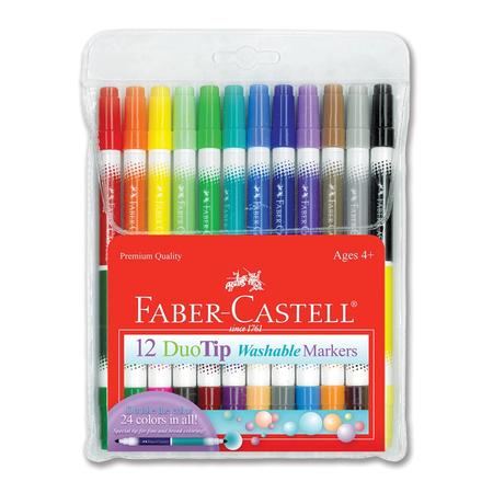 DUO TIP WASHABLE MARKERS 12 COUNT