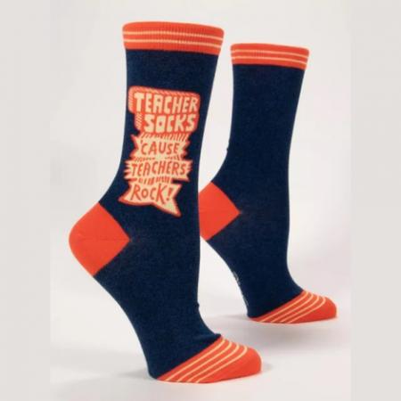 TEACHERS ROCK CREW SOCKS WOMENS