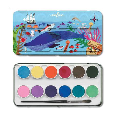 In the Sea 12 Watercolors Tin